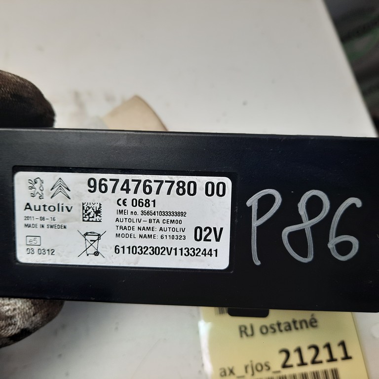 Riadiaca jednotka Peugeot 508 9674767780