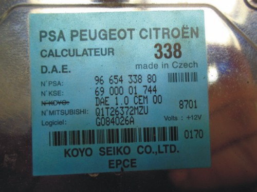 Riadiaca jednotka posilňovača Citroen C3 9665433880