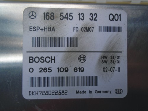 Riadiaca jednotka ESP + BAS Mercedes A 0265109619