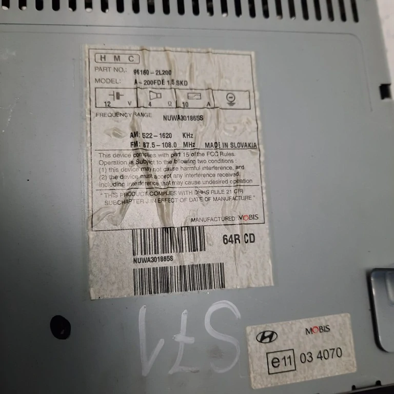 Autorádio Hyundai i30 96160-2L200