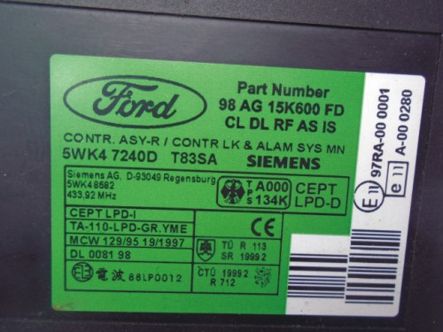 Komfortka Ford Focus 98AG15K600FD