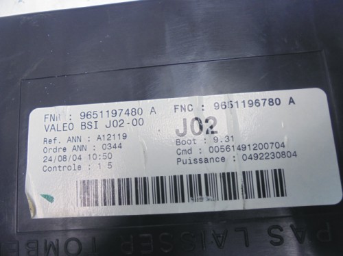 Peugeot 307 BSI 9651197480