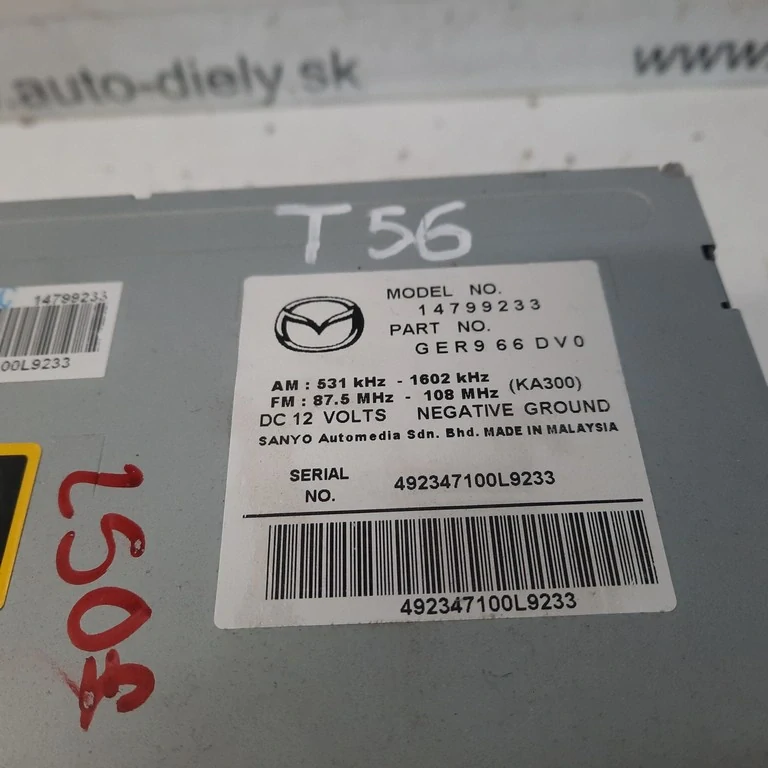 Autorádio Navigácia Mazda 6 II 14799233