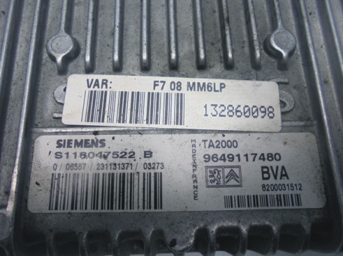 Riadiaca jednotka motora Citroen C5 2.0i 9649117480