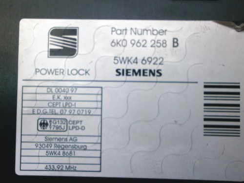 Komfortka Seat Cordoba 6K0962258B