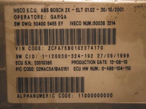 Riadiaca jednotka ABS Iveco Erocargo 500383214