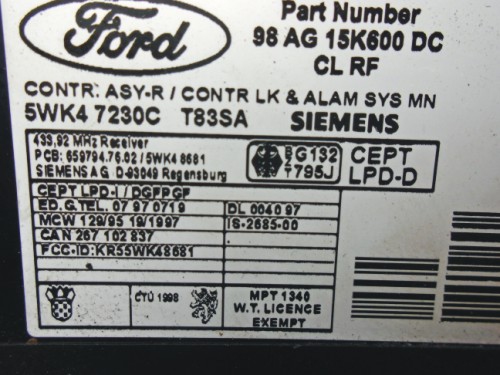 Komfortka Ford Focus 98AG15K600DC