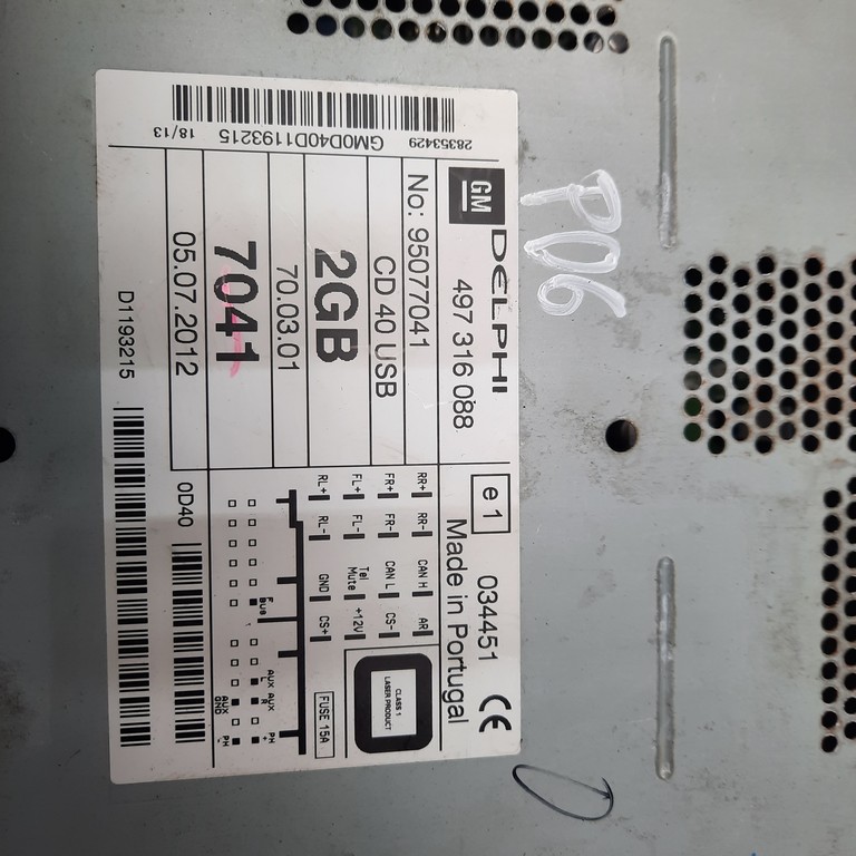 Autorádio Opel Antara 497316088 95077041