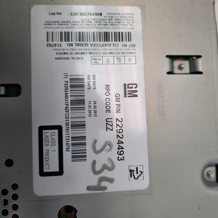 Autorádio Opel Astra J 22924493