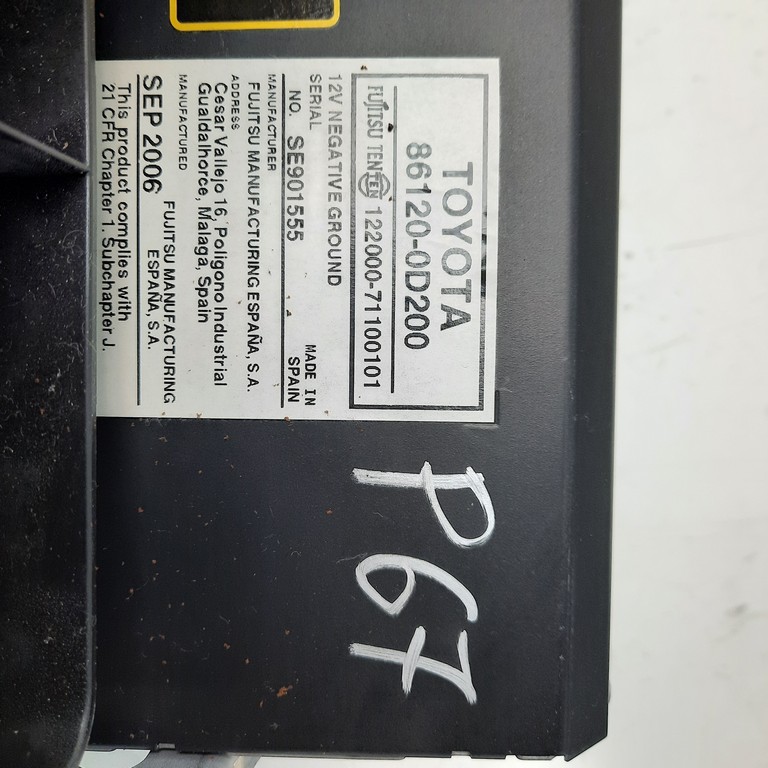 Autorádio Toyota Yaris 86120-0D200 861200D200 SE901555