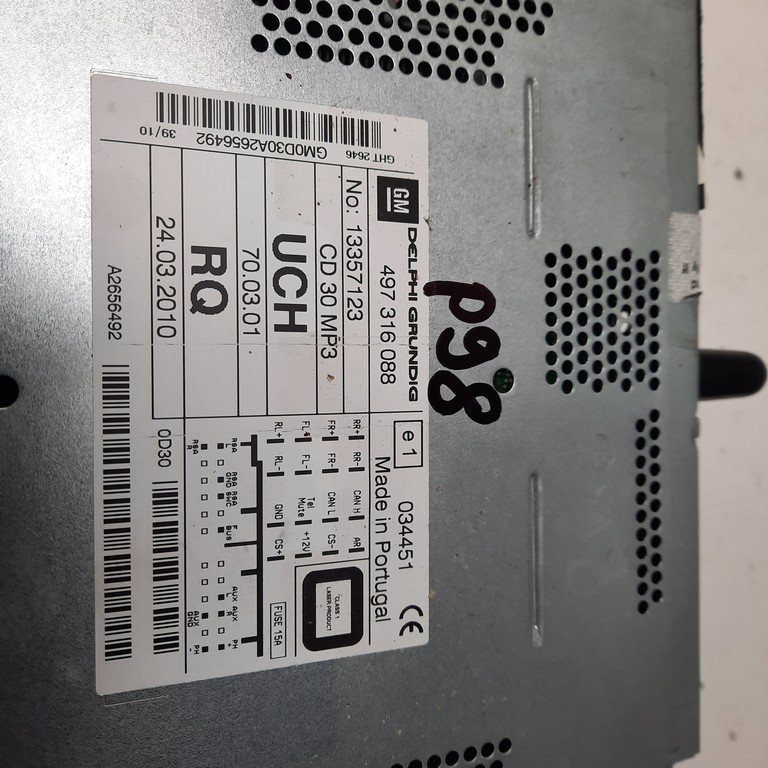 Autorádio Opel Zafira B 497316088 13357123