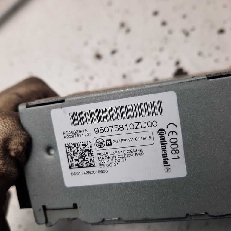 Autorádio Citroen C-Elyseé 98075810ZD00