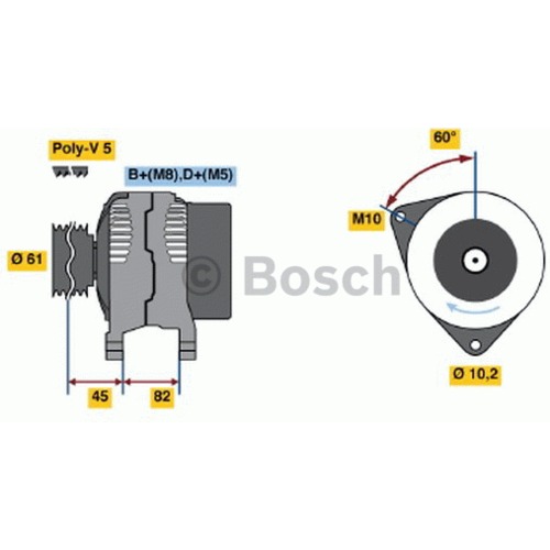 Alternátor Audi A6 0123310022